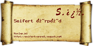Seifert Árpád névjegykártya